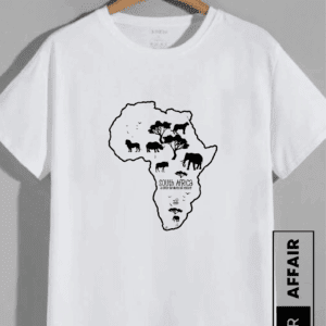 South Africa Wildlife Silhouette T-Shirt – Black & White Unisex Tee