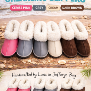 Handmade Leather Shearling Slippers – Genuine Sheep Wool (Unisex)