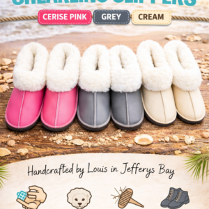 Handmade Leather Shearling Slippers – Genuine Sheep Wool (Unisex)